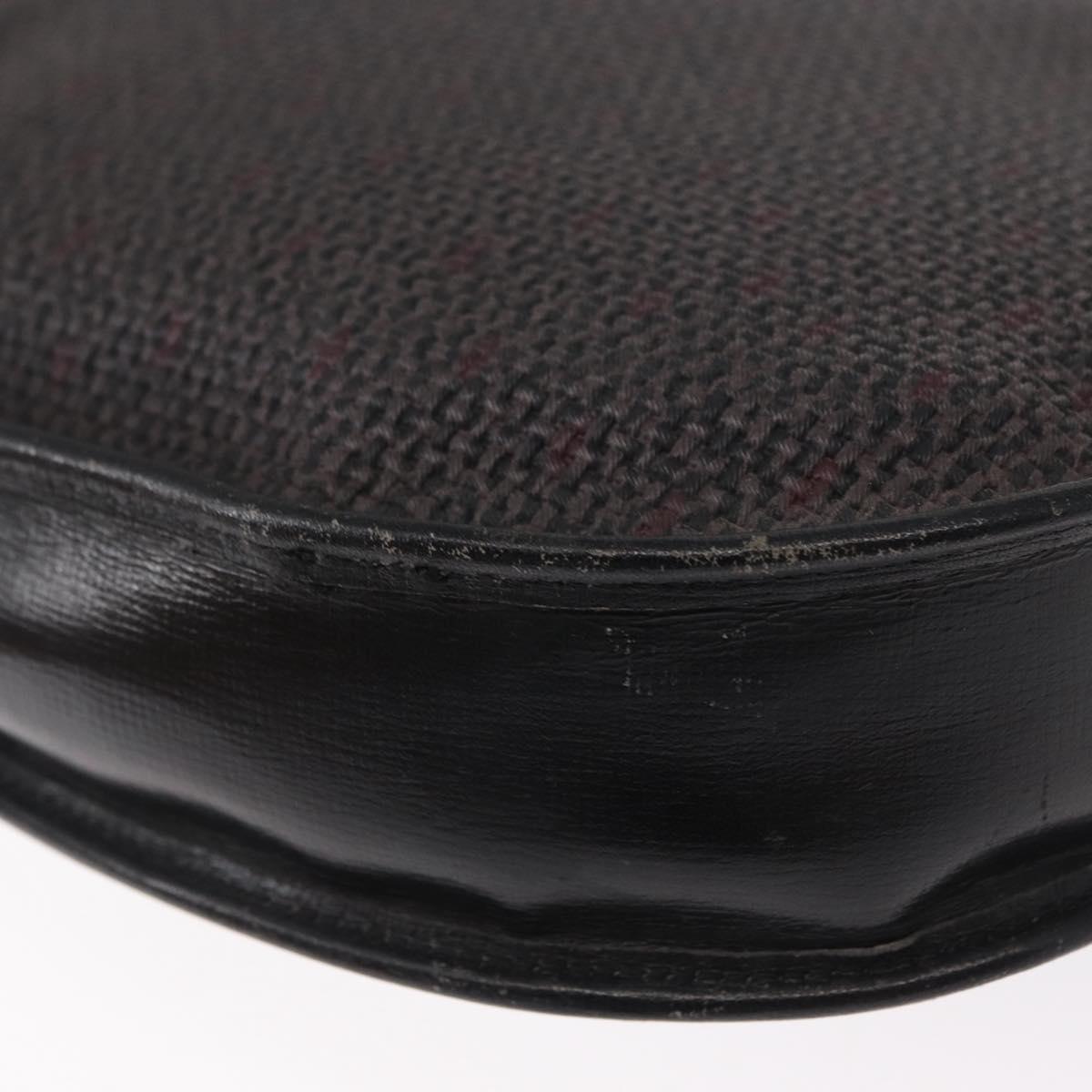 SAINT LAURENT Shoulder Bag Canvas Black Gold Auth 151616