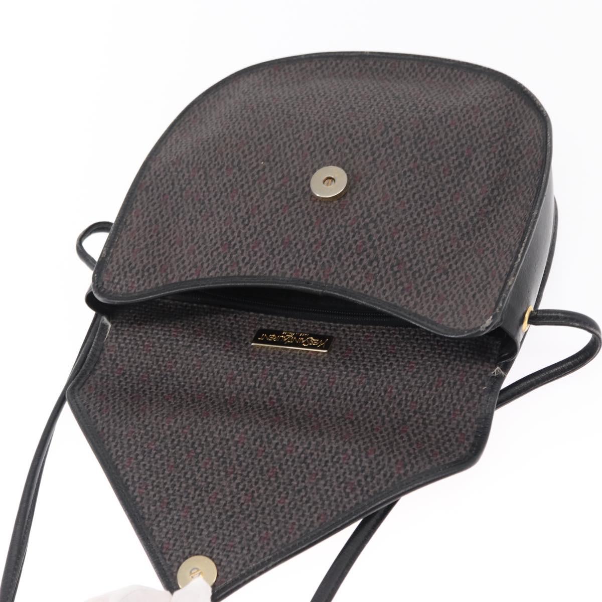 SAINT LAURENT Shoulder Bag Canvas Black Gold Auth 151616