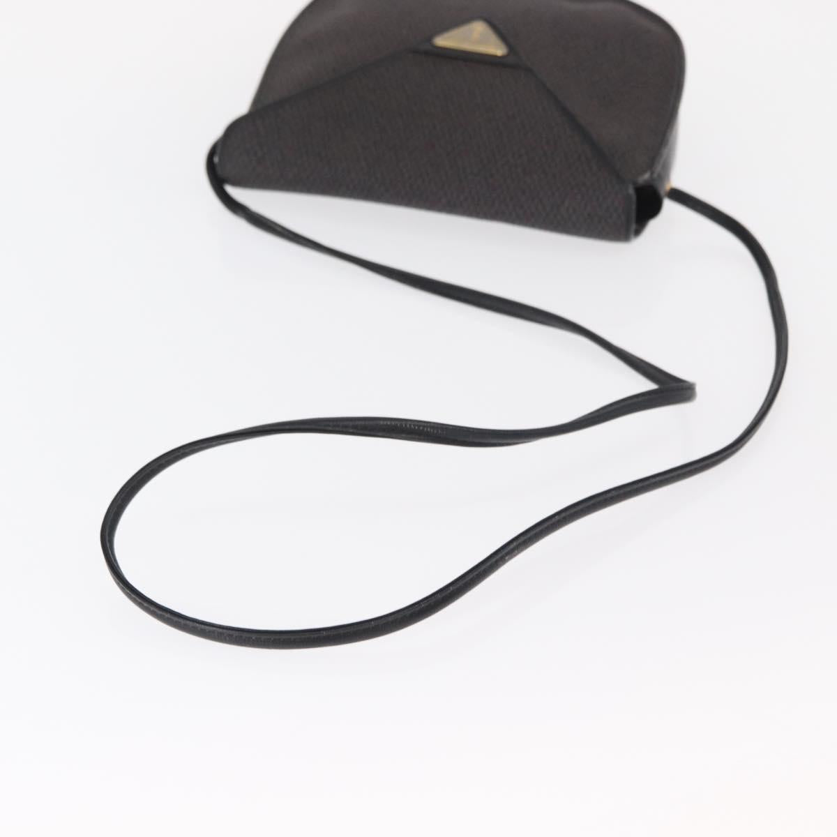 SAINT LAURENT Shoulder Bag Canvas Black Gold Auth 151616