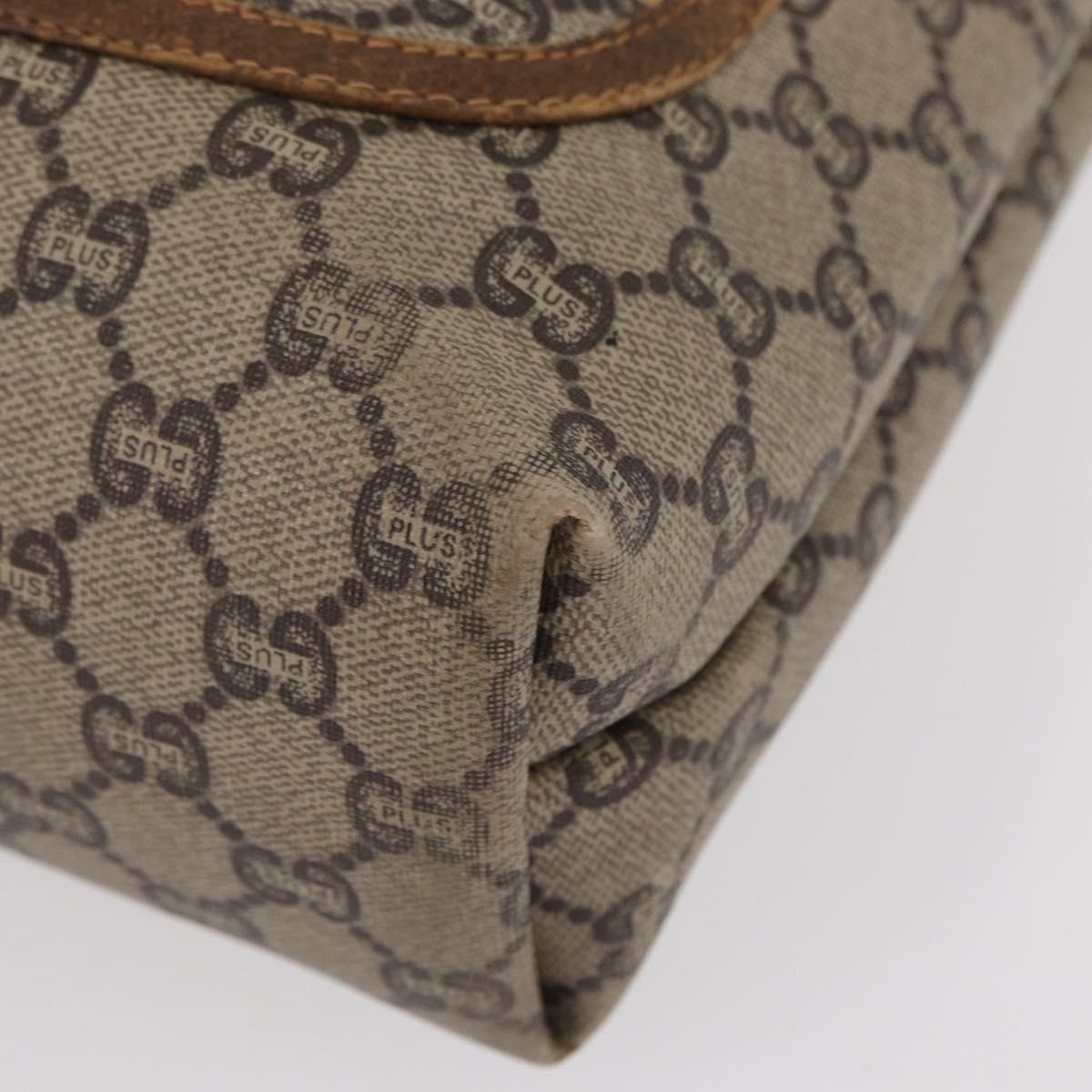 GUCCI GUCCI Plus Supreme Web Sherry Line Tote Bag PVC Beige Gold Auth 151618