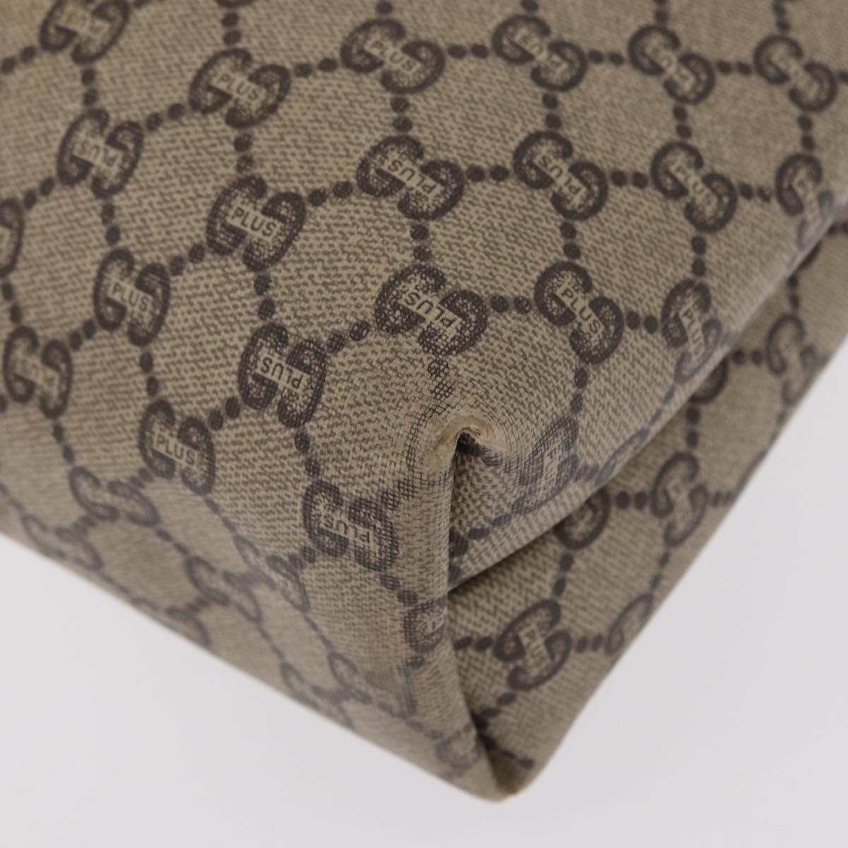 GUCCI GUCCI Plus Supreme Web Sherry Line Tote Bag PVC Beige Gold Auth 151618
