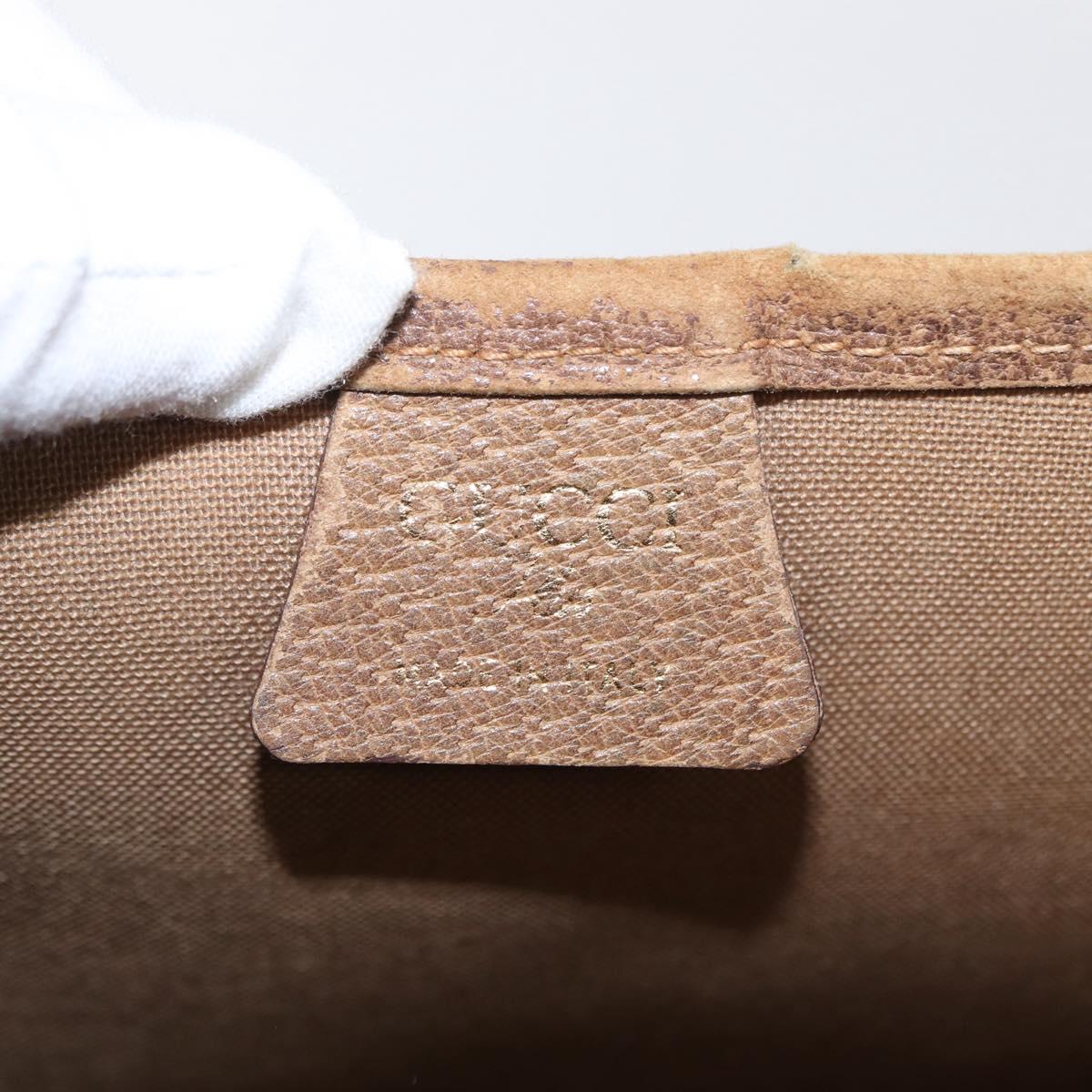 GUCCI GUCCI Plus Supreme Web Sherry Line Tote Bag PVC Beige Gold Auth 151618