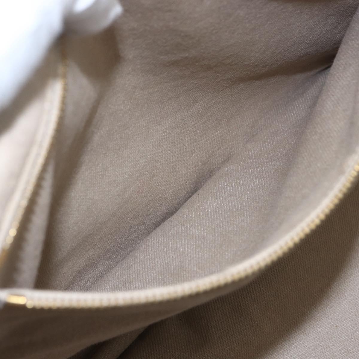 PRADA Canapa GM Hand Bag Canvas Beige Gold Auth 151619
