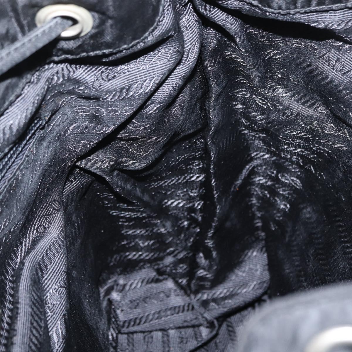 PRADA Backpack Nylon Black Silver Auth 151620