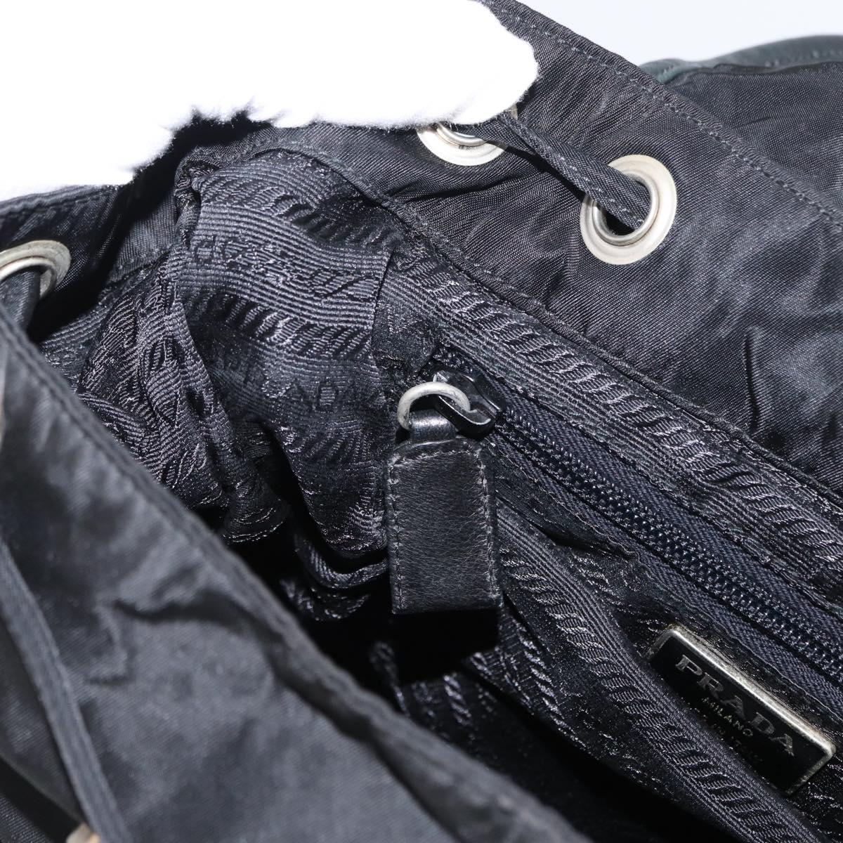 PRADA Backpack Nylon Black Silver Auth 151620