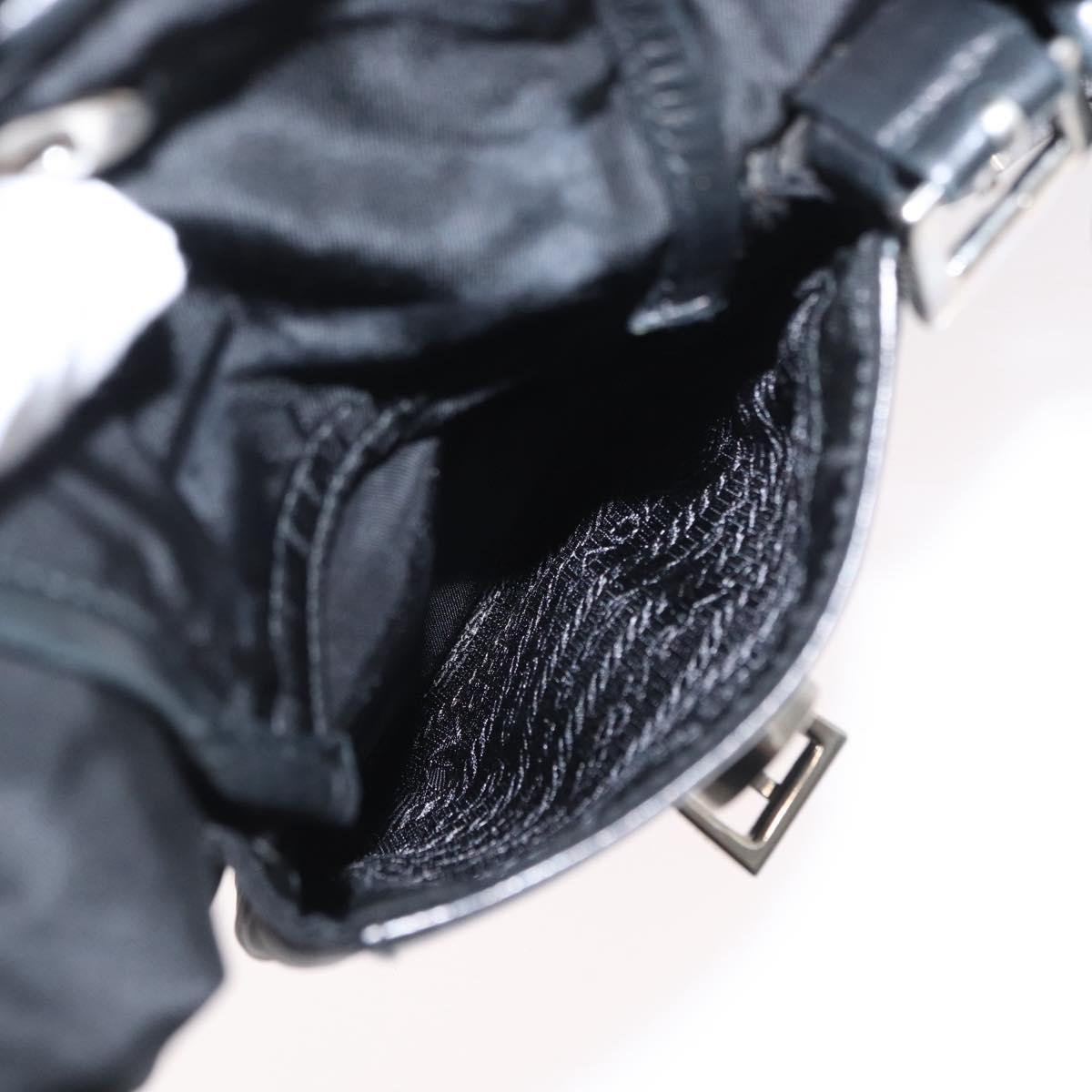 PRADA Backpack Nylon Black Silver Auth 151620