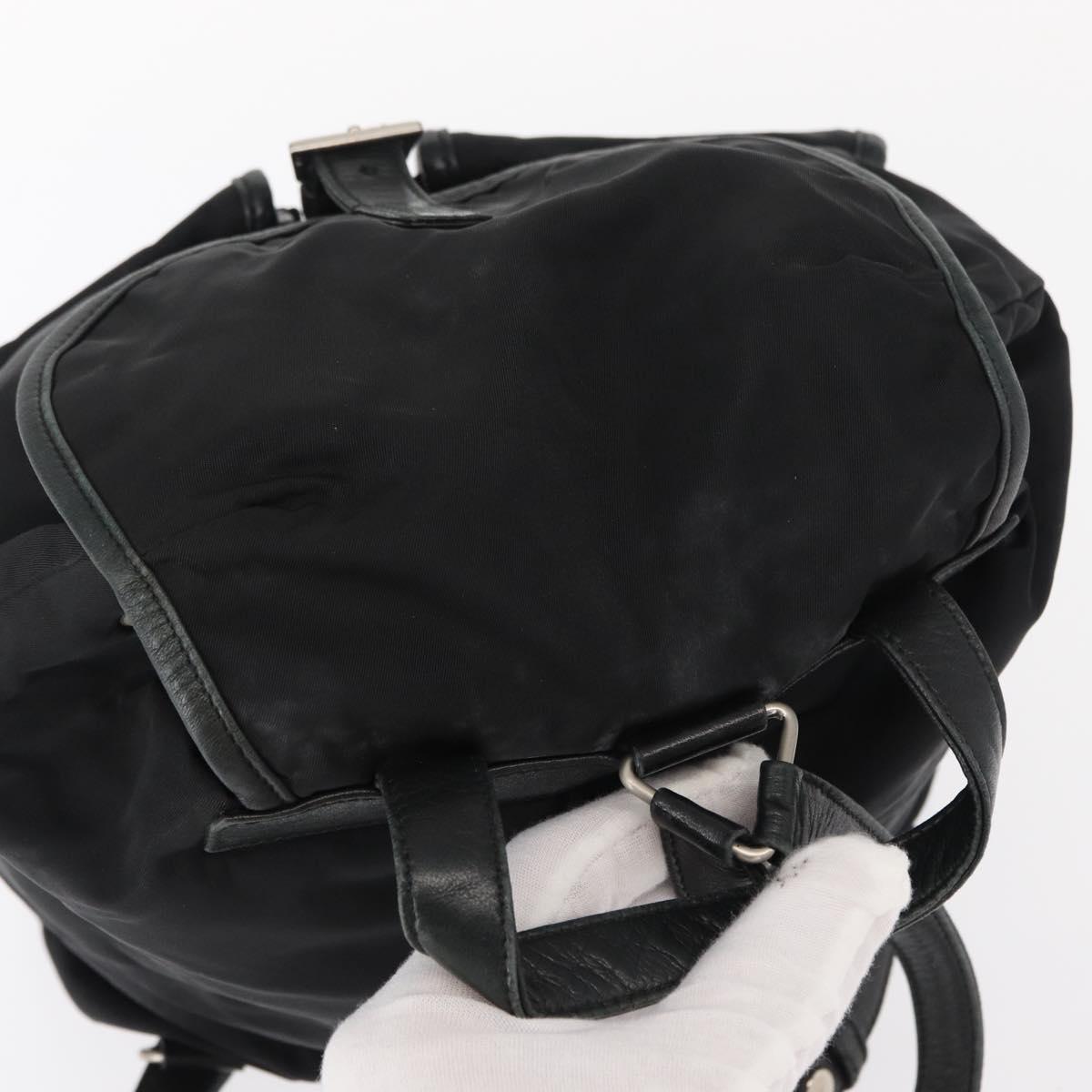 PRADA Backpack Nylon Black Silver Auth 151620