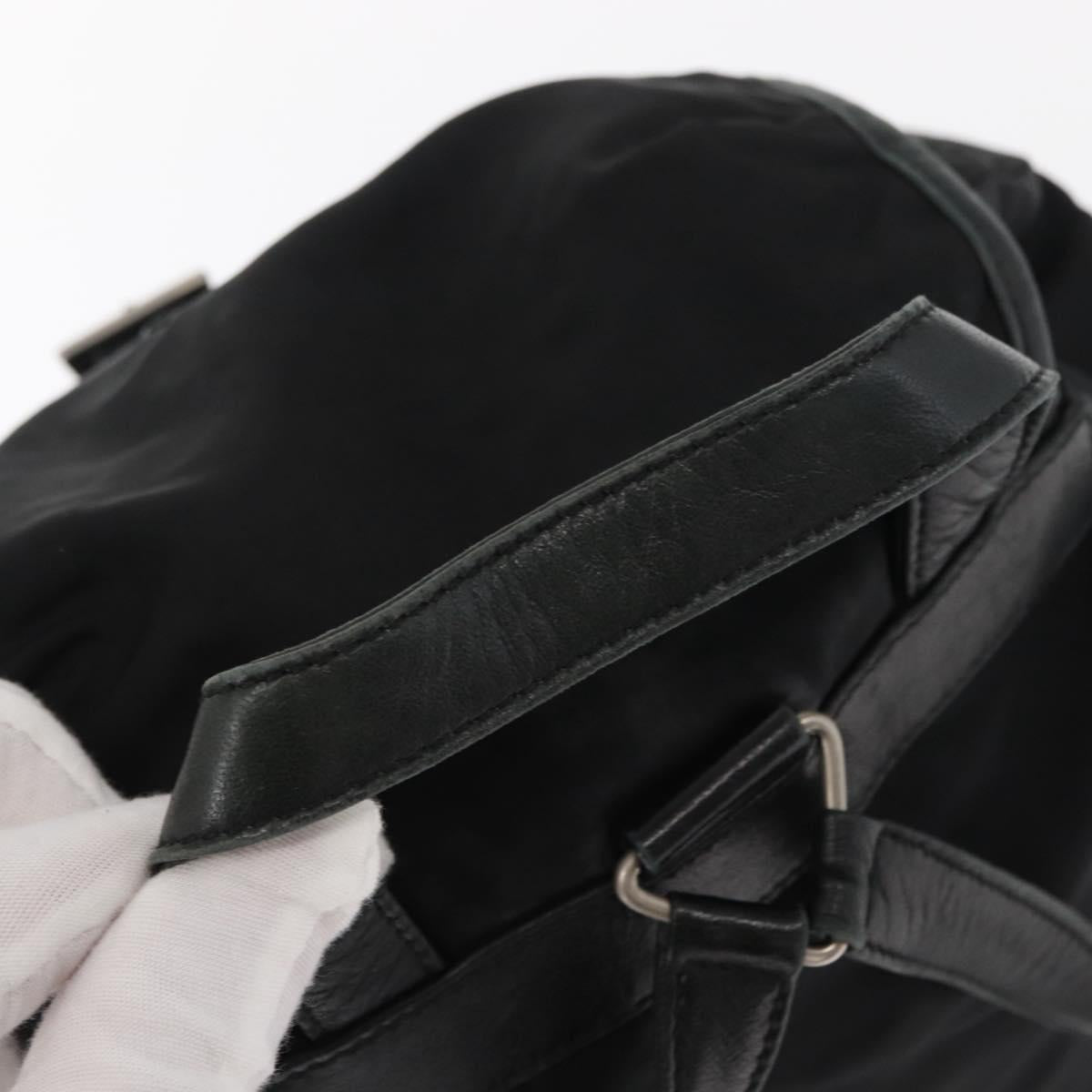 PRADA Backpack Nylon Black Silver Auth 151620