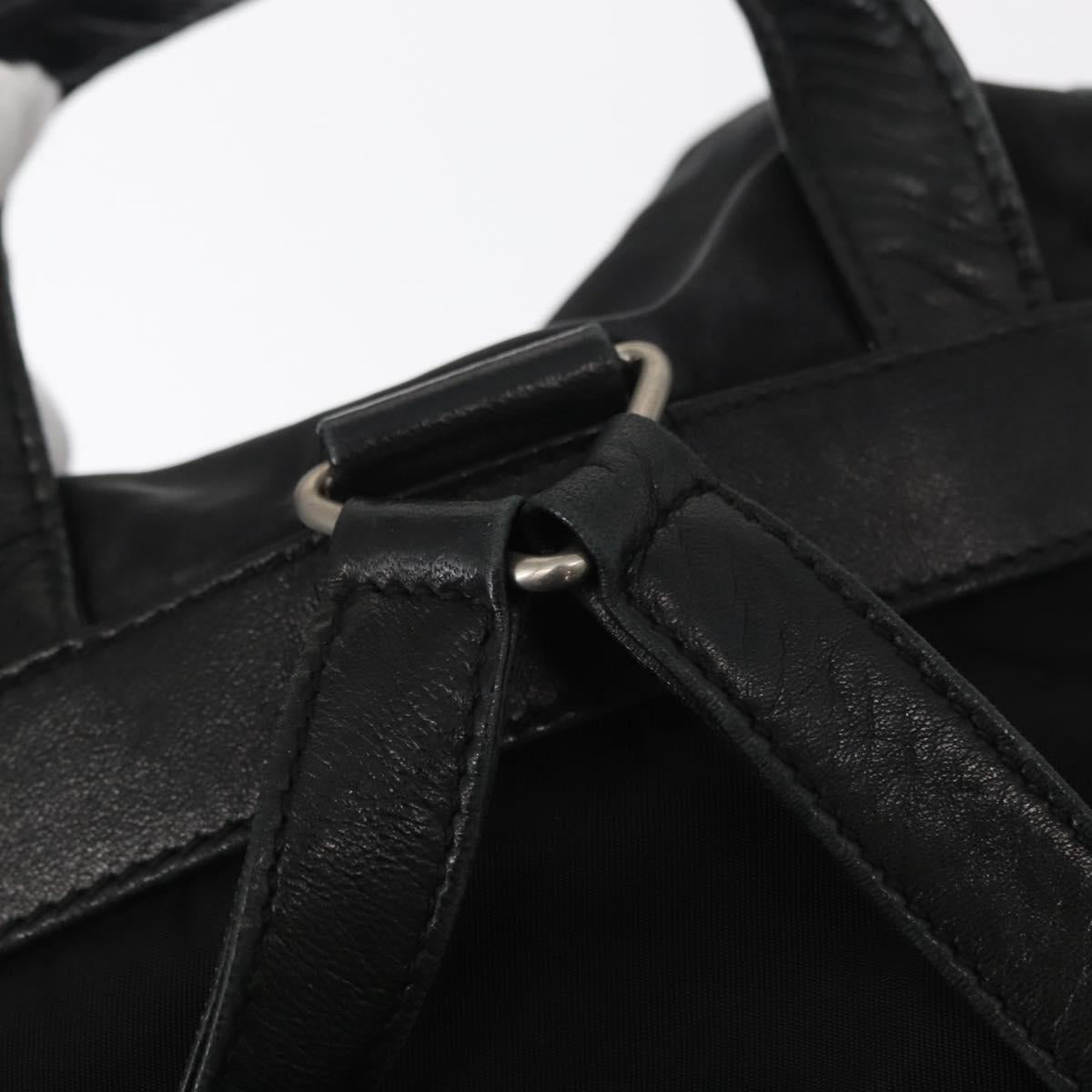 PRADA Backpack Nylon Black Silver Auth 151620