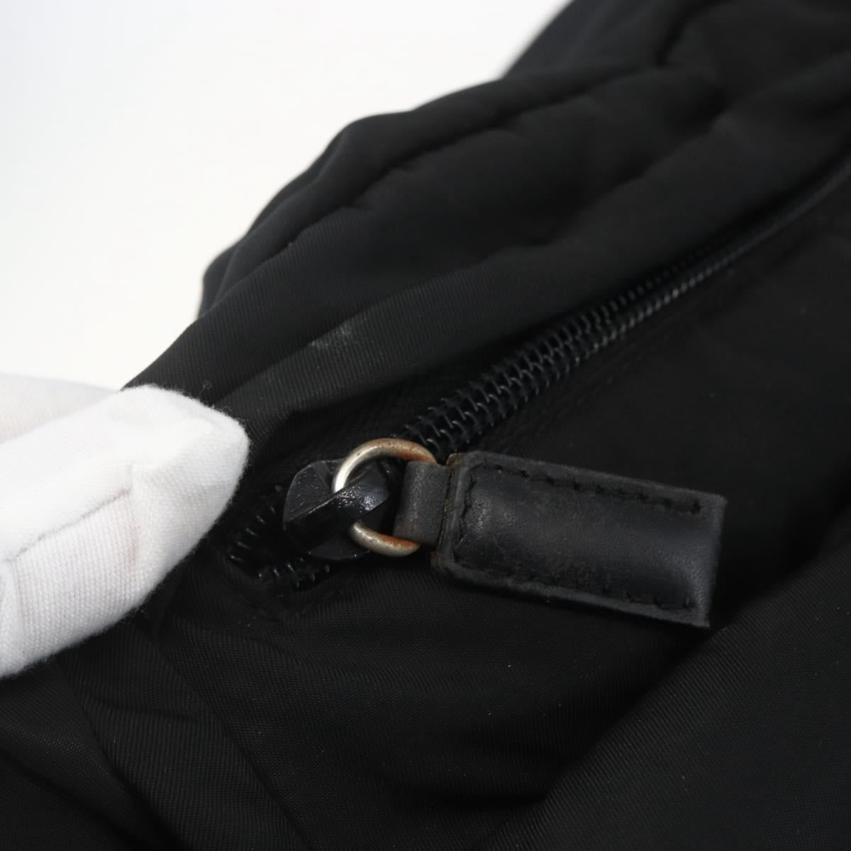 PRADA Shoulder Bag Nylon Black Silver Auth 151621