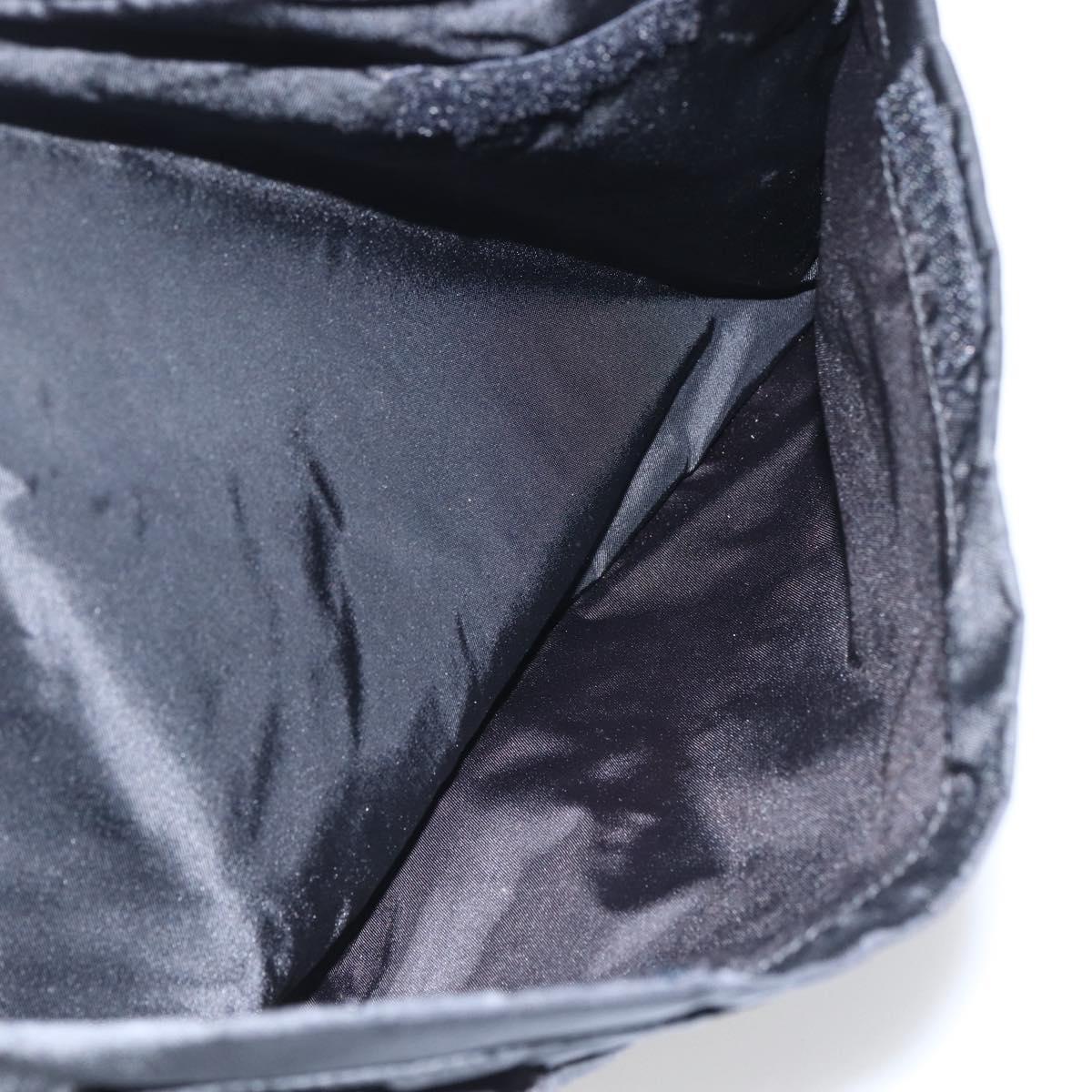 PRADA Shoulder Bag Nylon Black Silver Auth 151621