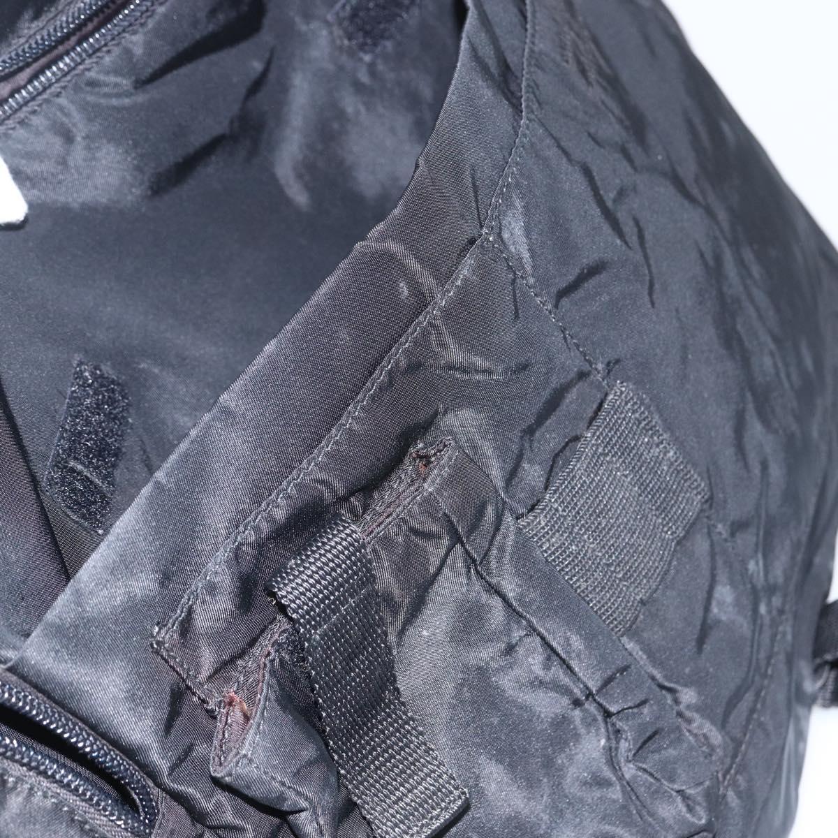 PRADA Shoulder Bag Nylon Black Silver Auth 151621