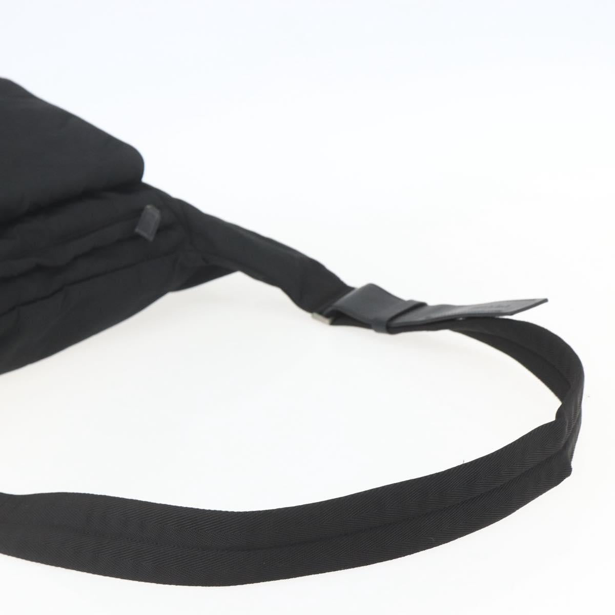 PRADA Shoulder Bag Nylon Black Silver Auth 151621