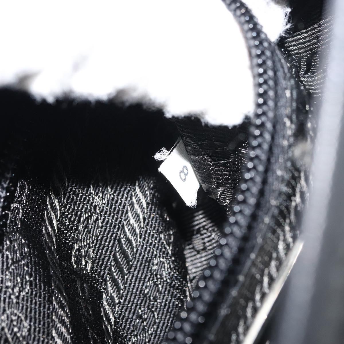 PRADA Shoulder Bag Nylon Black Silver Auth 151622