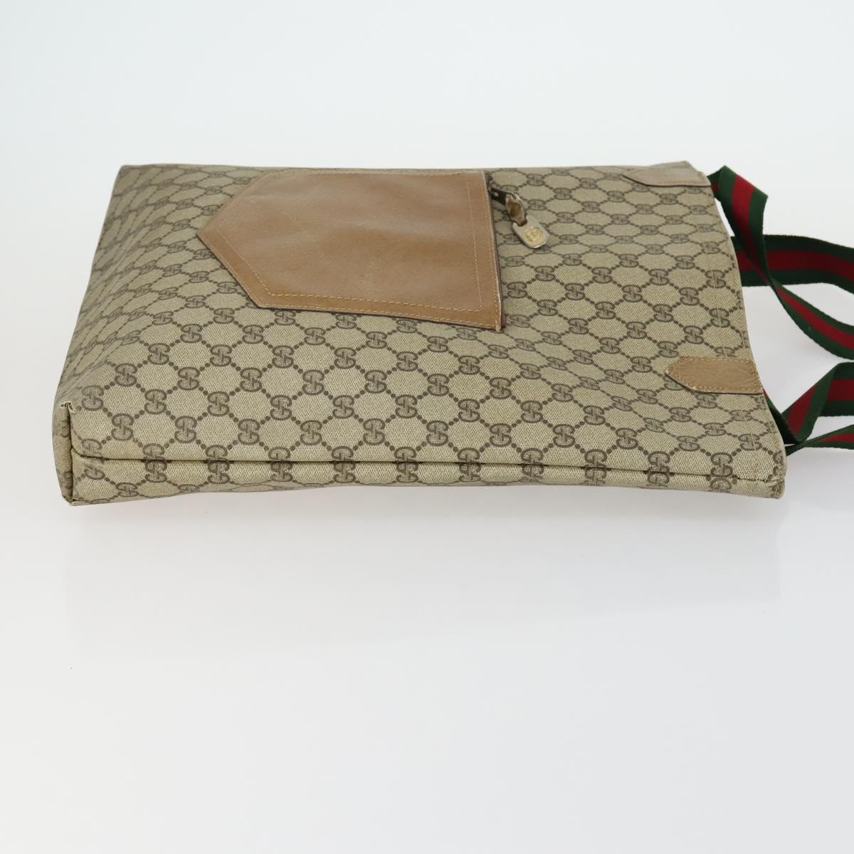 GUCCI GG Supreme Tote Bag PVC Nylon 3 Set Beige Black Auth 151624