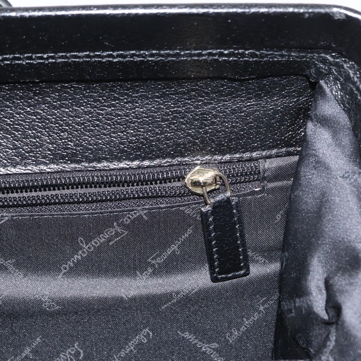 Salvatore Ferragamo Business Bag Leather Black Auth 151627