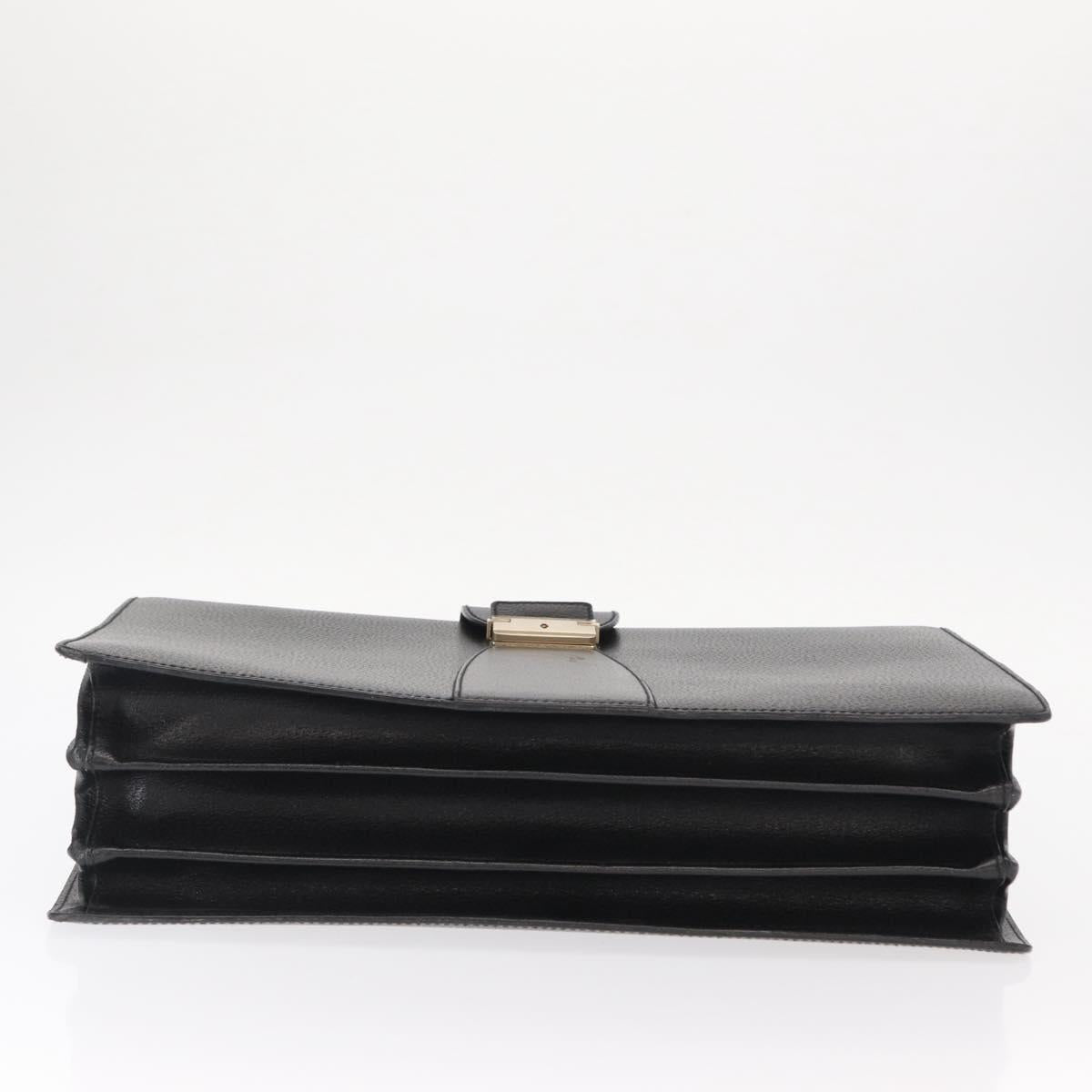 Salvatore Ferragamo Business Bag Leather Black Auth 151627