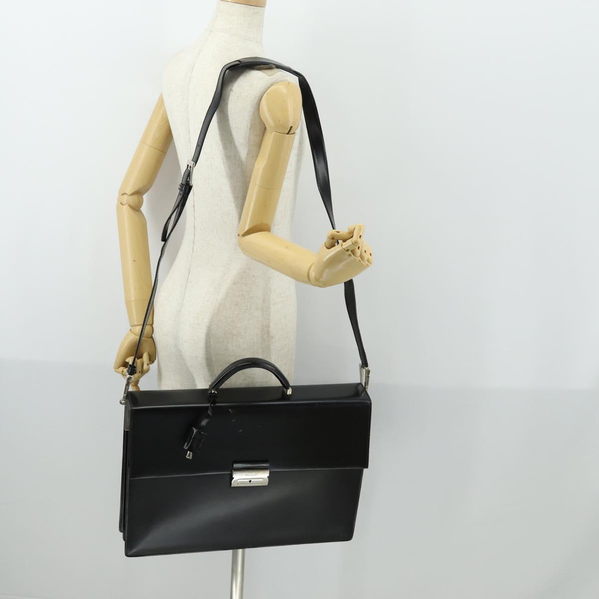 Salvatore Ferragamo Business Bag Leather 2way Black Auth 151628