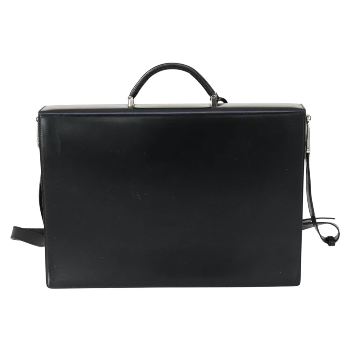 Salvatore Ferragamo Business Bag Leather 2way Black Auth 151628