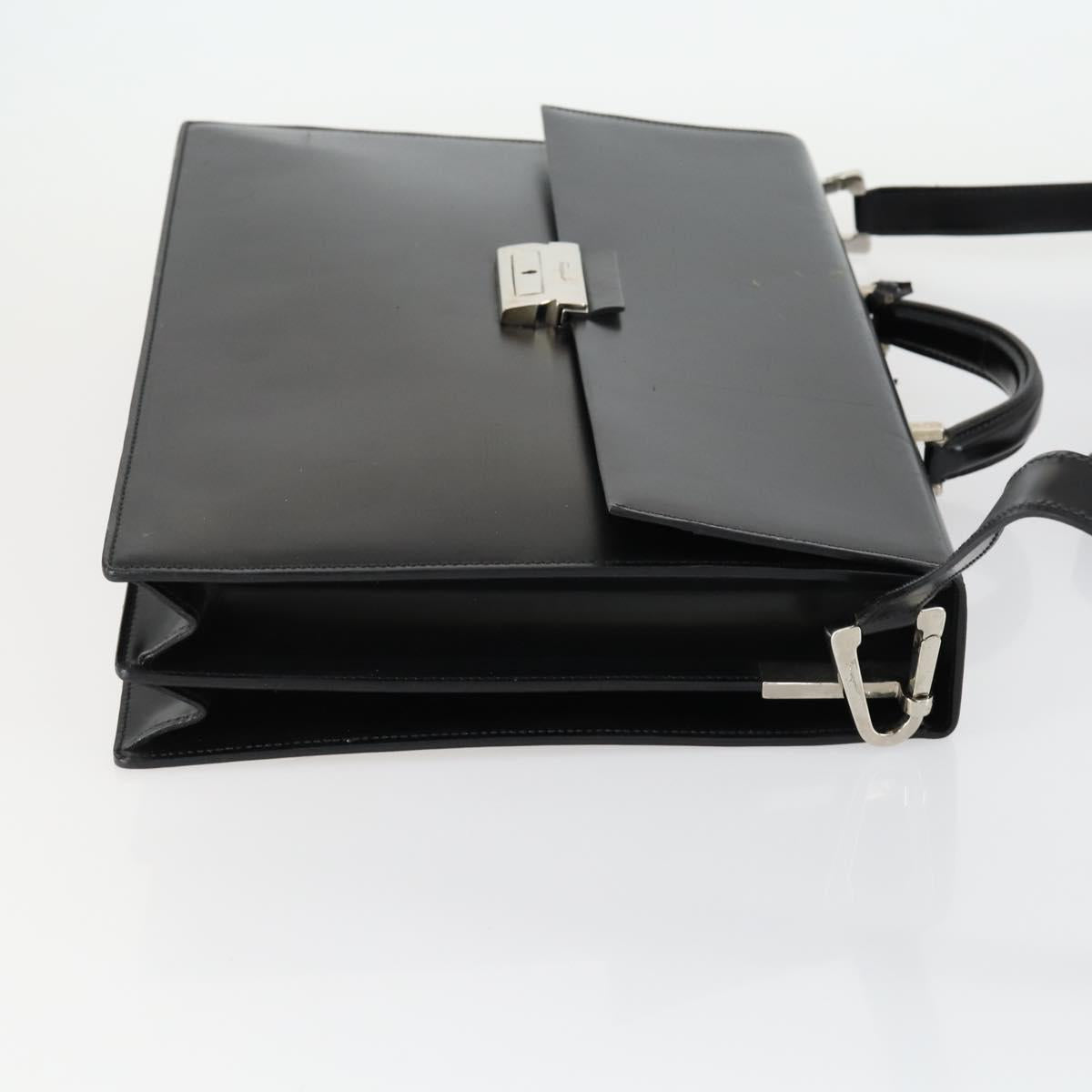 Salvatore Ferragamo Business Bag Leather 2way Black Auth 151628