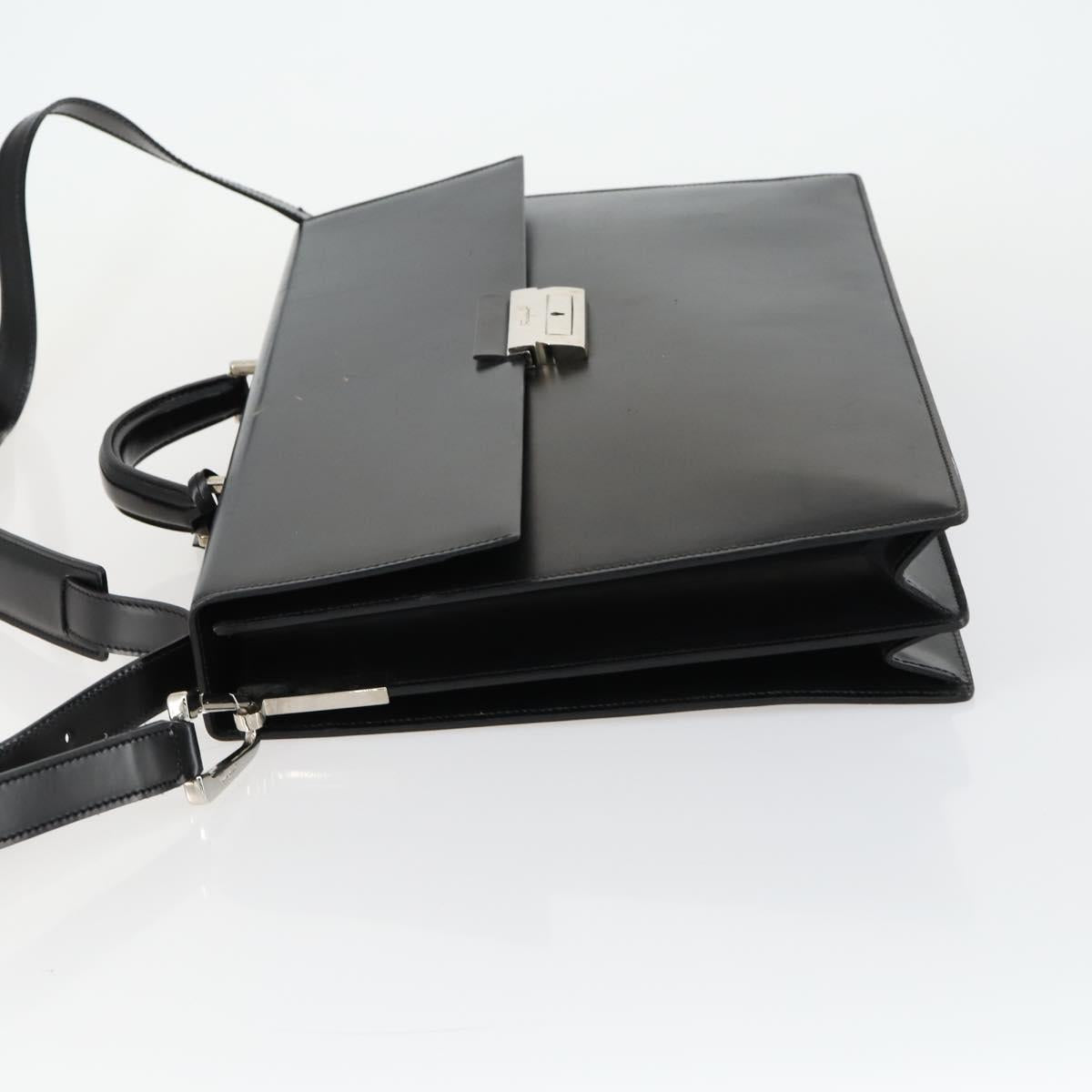 Salvatore Ferragamo Business Bag Leather 2way Black Auth 151628