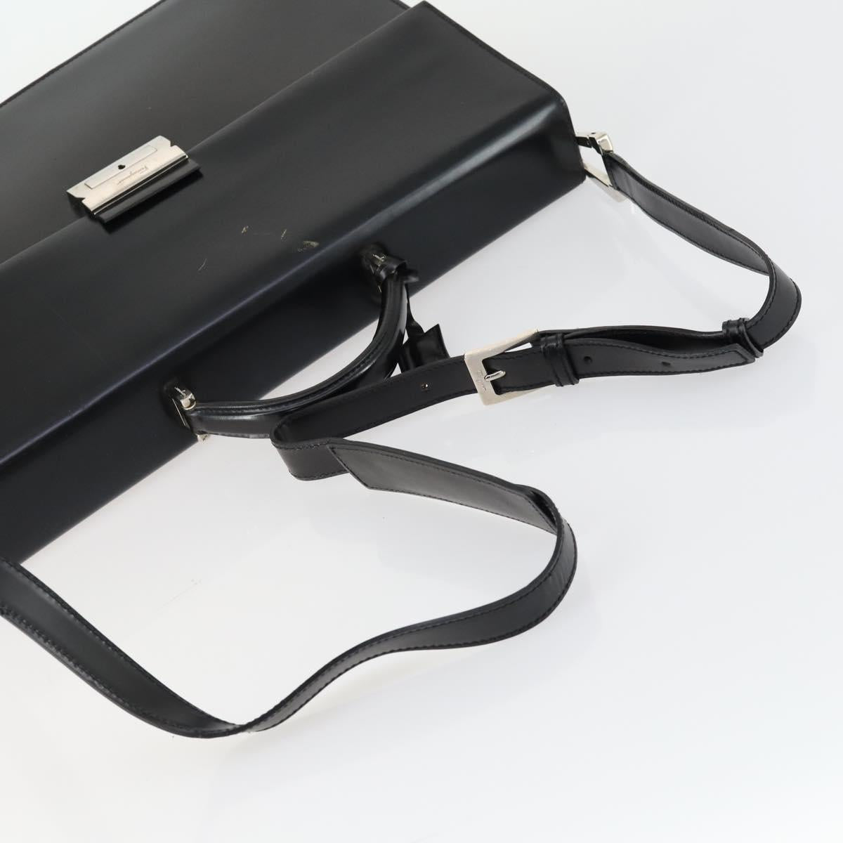 Salvatore Ferragamo Business Bag Leather 2way Black Auth 151628