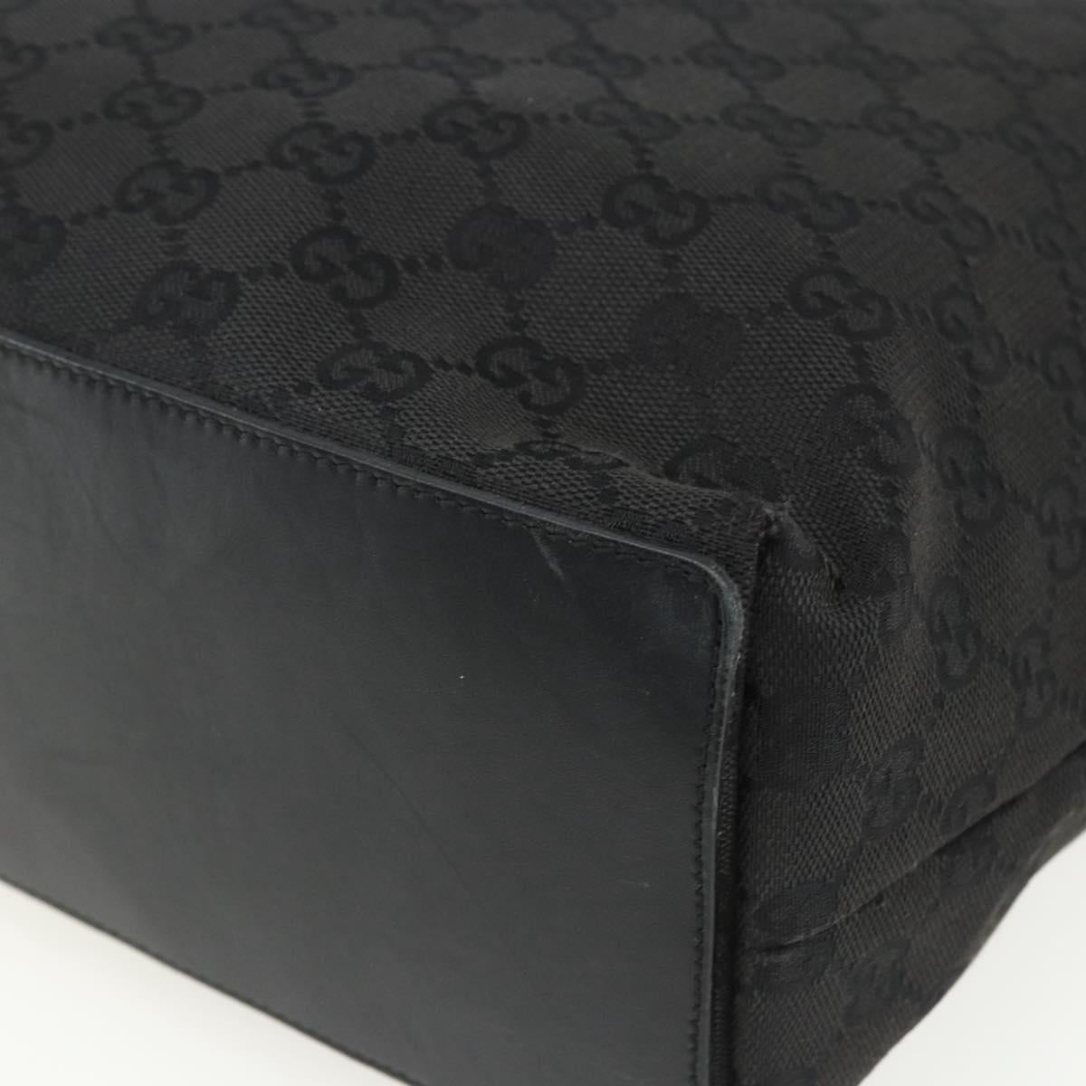 GUCCI GG Canvas Tote Bag Black Silver 31243 Auth 151630