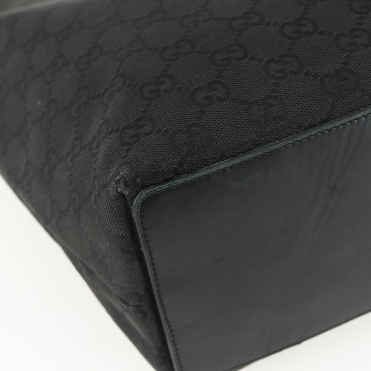 GUCCI GG Canvas Tote Bag Black Silver 31243 Auth 151630