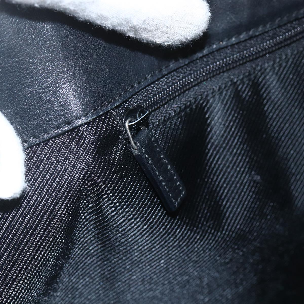 GUCCI GG Canvas Tote Bag Black Silver 31243 Auth 151630