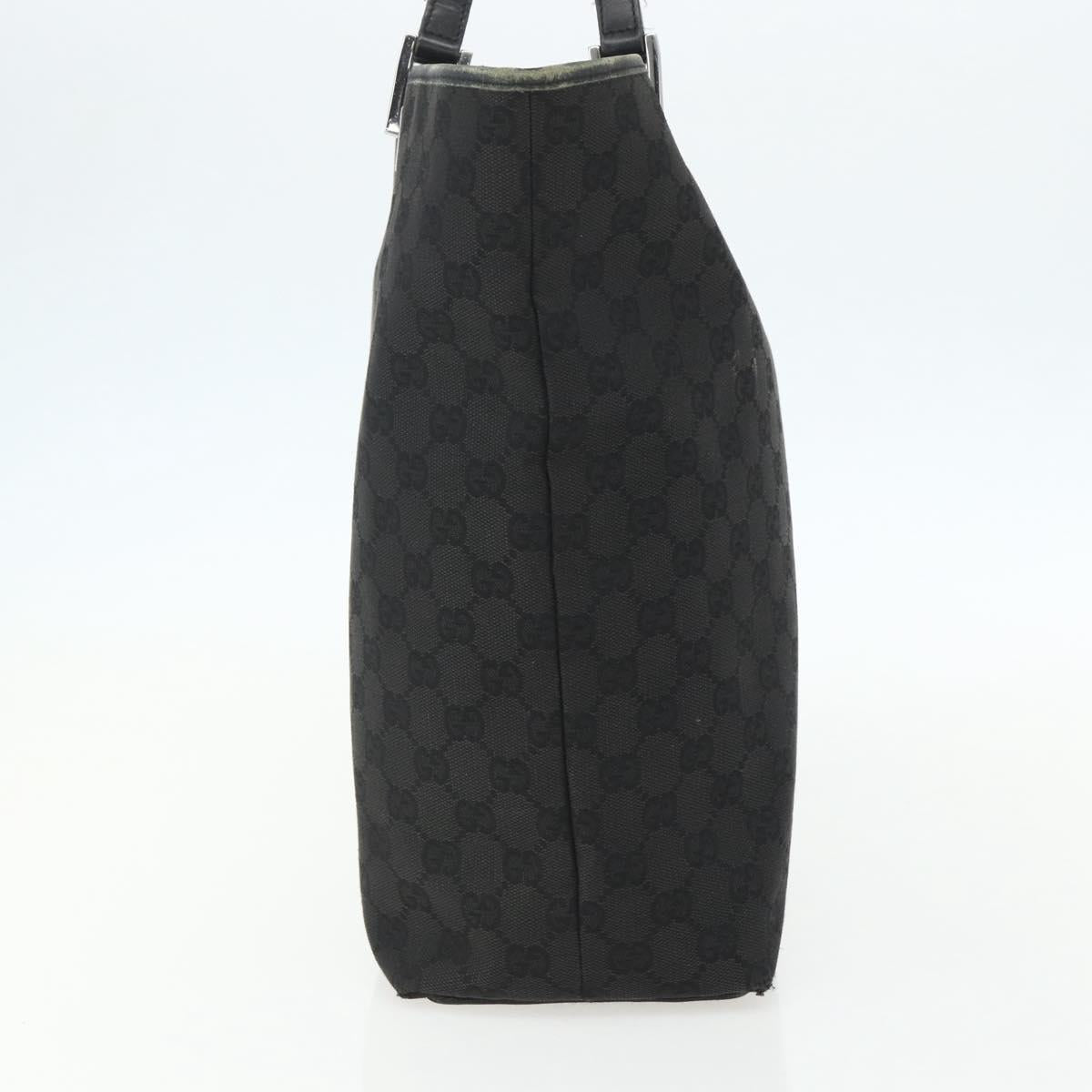 GUCCI GG Canvas Tote Bag Black Silver 31243 Auth 151630