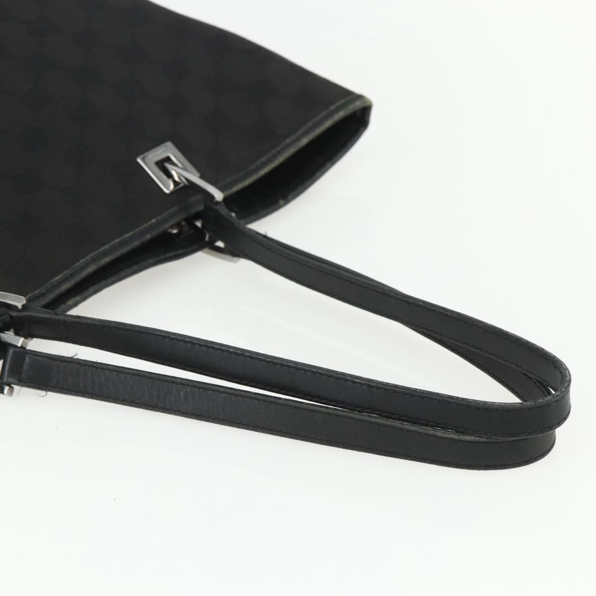 GUCCI GG Canvas Tote Bag Black Silver 31243 Auth 151630