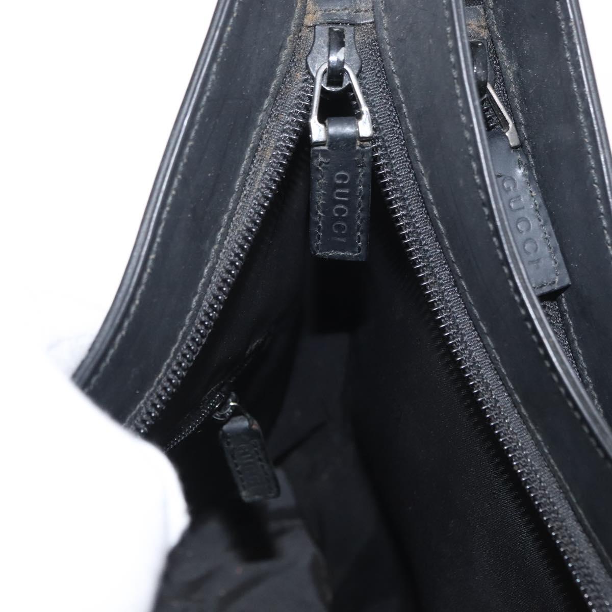 GUCCI Shoulder Bag Enamel Black Silver 001 3778 1705 Auth 151631