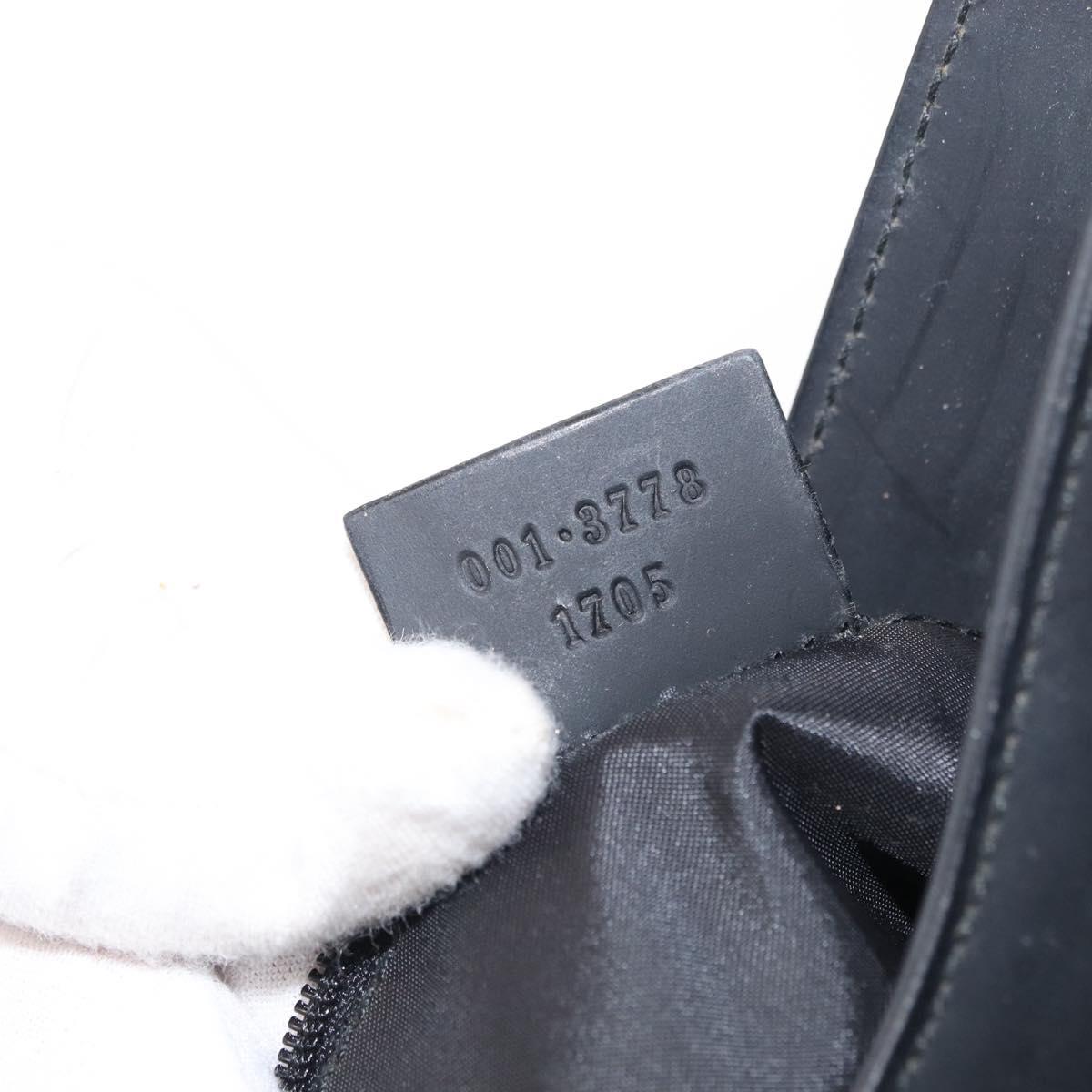 GUCCI Shoulder Bag Enamel Black Silver 001 3778 1705 Auth 151631