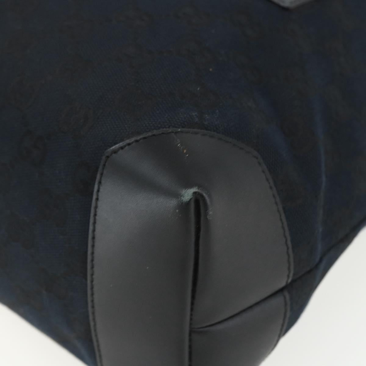 GUCCI GG Canvas Tote Bag Black Silver 019 0401 Auth 151632