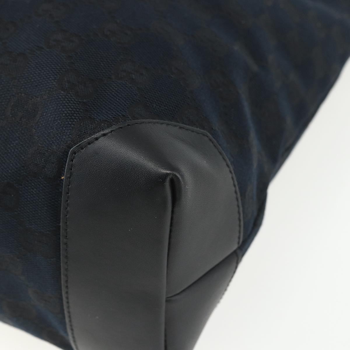 GUCCI GG Canvas Tote Bag Black Silver 019 0401 Auth 151632