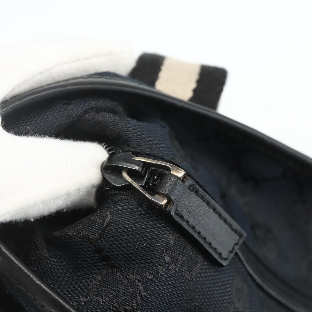 GUCCI GG Canvas Tote Bag Black Silver 019 0401 Auth 151632