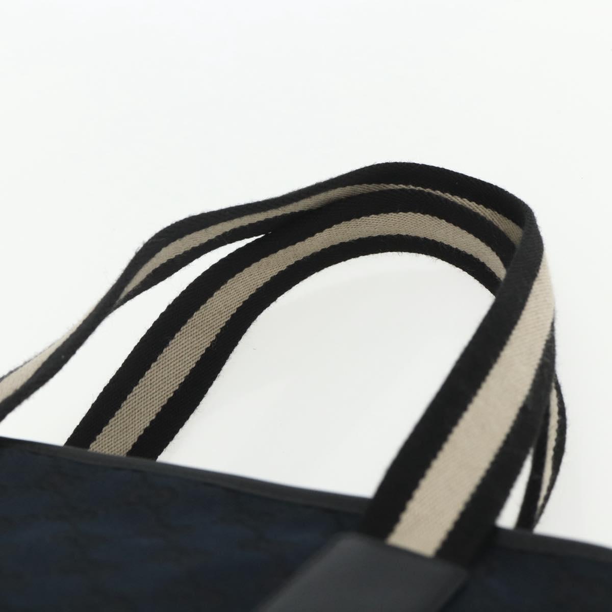 GUCCI GG Canvas Tote Bag Black Silver 019 0401 Auth 151632