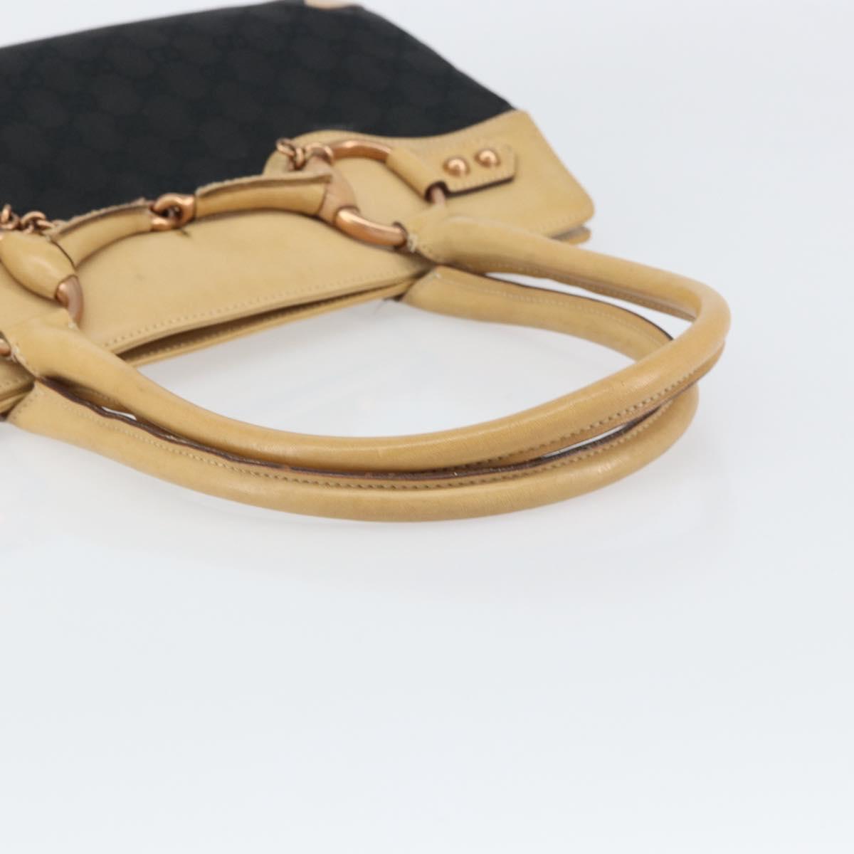 GUCCI GG Canvas Tote Bag Black Gold 114913 Auth 151633