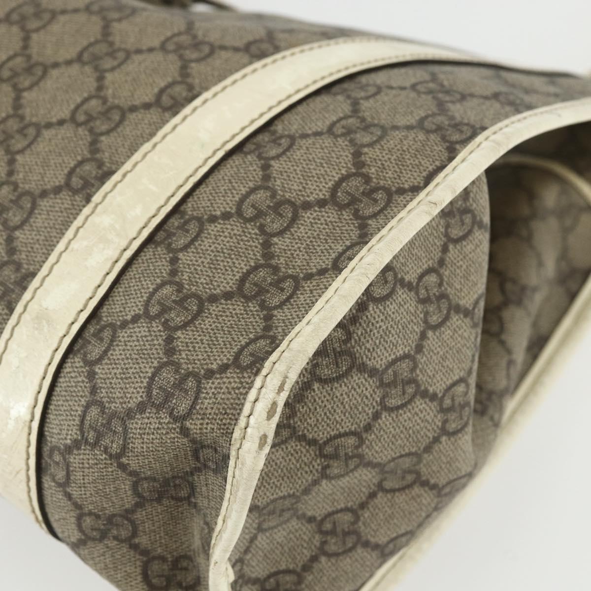 GUCCI GG Supreme Jackie Shoulder Bag PVC Beige Silver 203494 Auth 151634