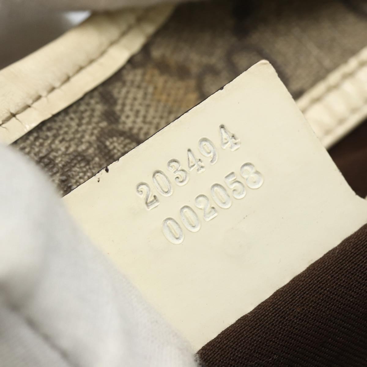 GUCCI GG Supreme Jackie Shoulder Bag PVC Beige Silver 203494 Auth 151634