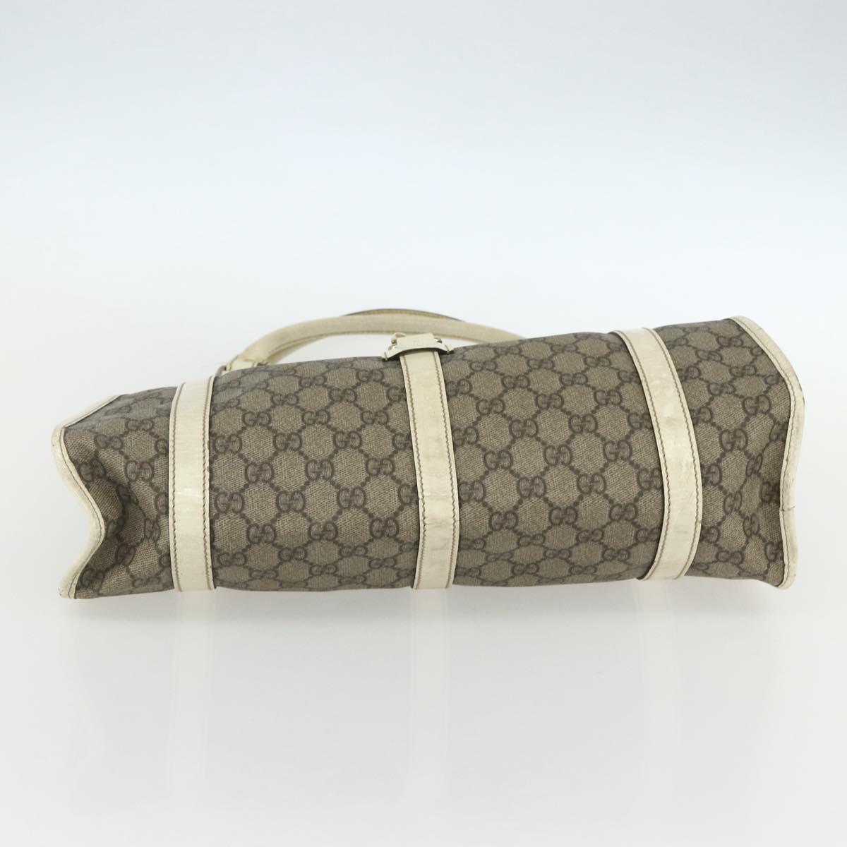 GUCCI GG Supreme Jackie Shoulder Bag PVC Beige Silver 203494 Auth 151634