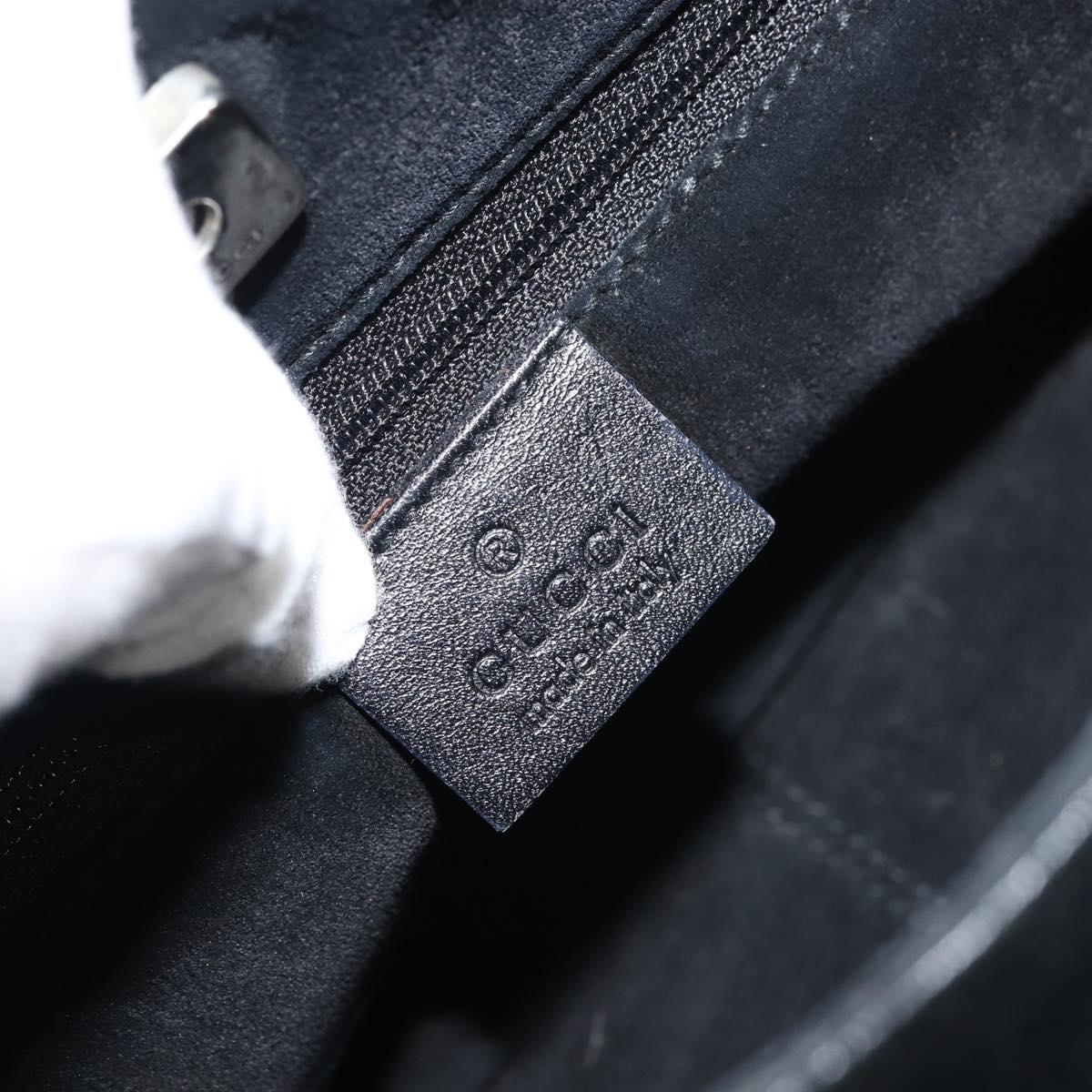 GUCCI Bamboo Shoulder Bag Suede Black 001 3739 Auth 151635