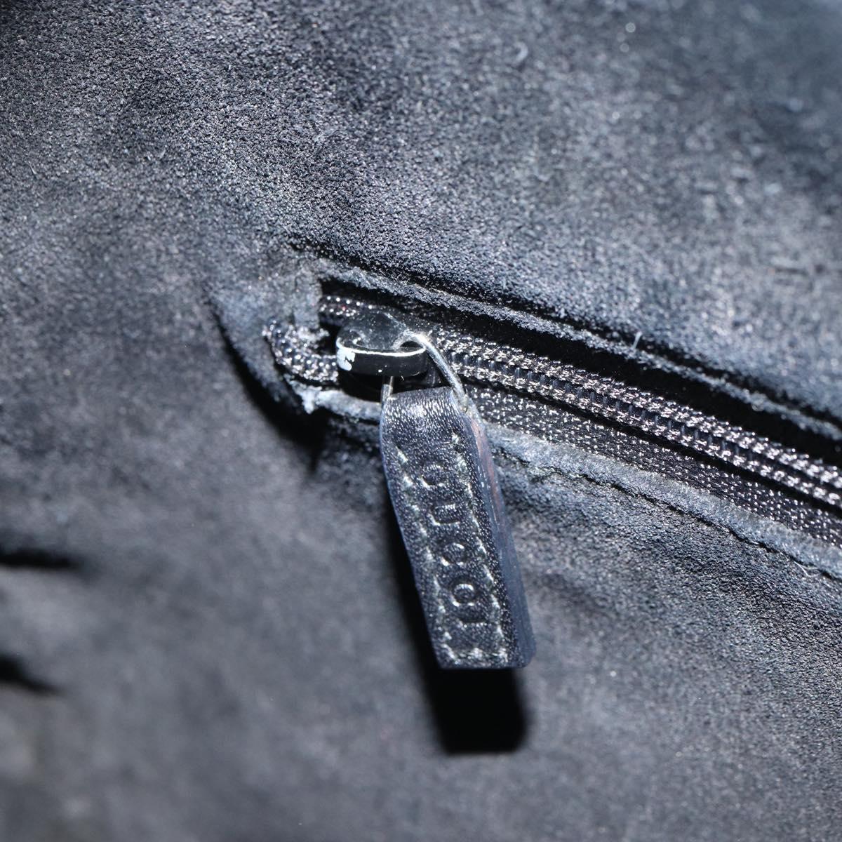 GUCCI Bamboo Shoulder Bag Suede Black 001 3739 Auth 151635