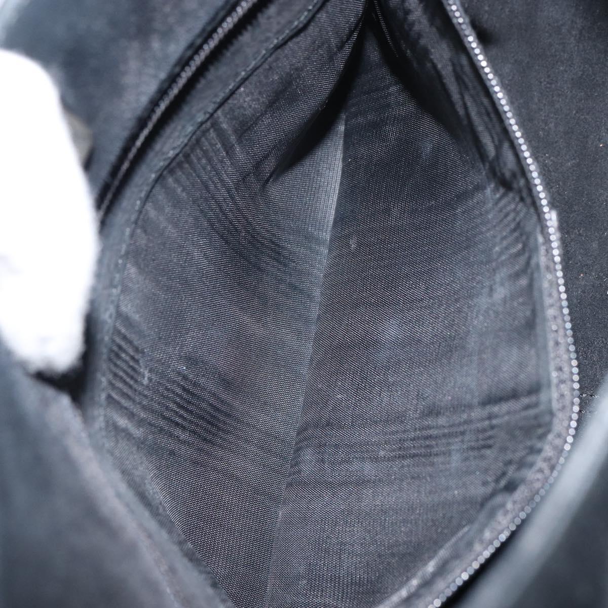 GUCCI Bamboo Shoulder Bag Suede Black 001 3739 Auth 151635