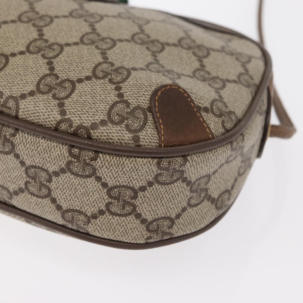 GUCCI GG Supreme Web Sherry Line Bag PVC Beige Gold 89 02 066 Auth 151636