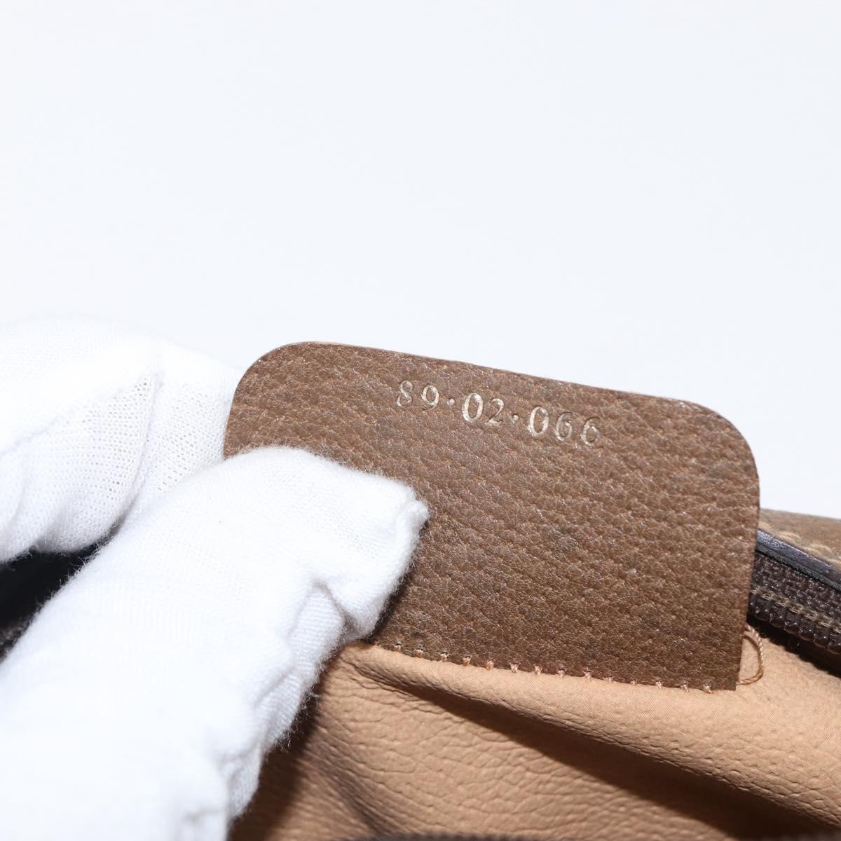 GUCCI GG Supreme Web Sherry Line Bag PVC Beige Gold 89 02 066 Auth 151636