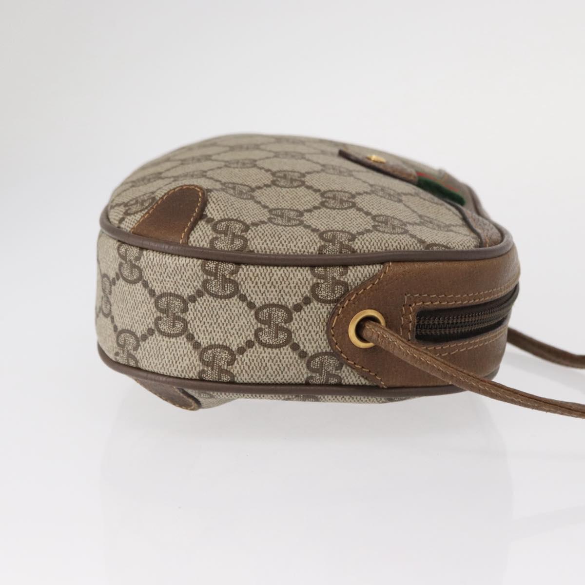 GUCCI GG Supreme Web Sherry Line Bag PVC Beige Gold 89 02 066 Auth 151636