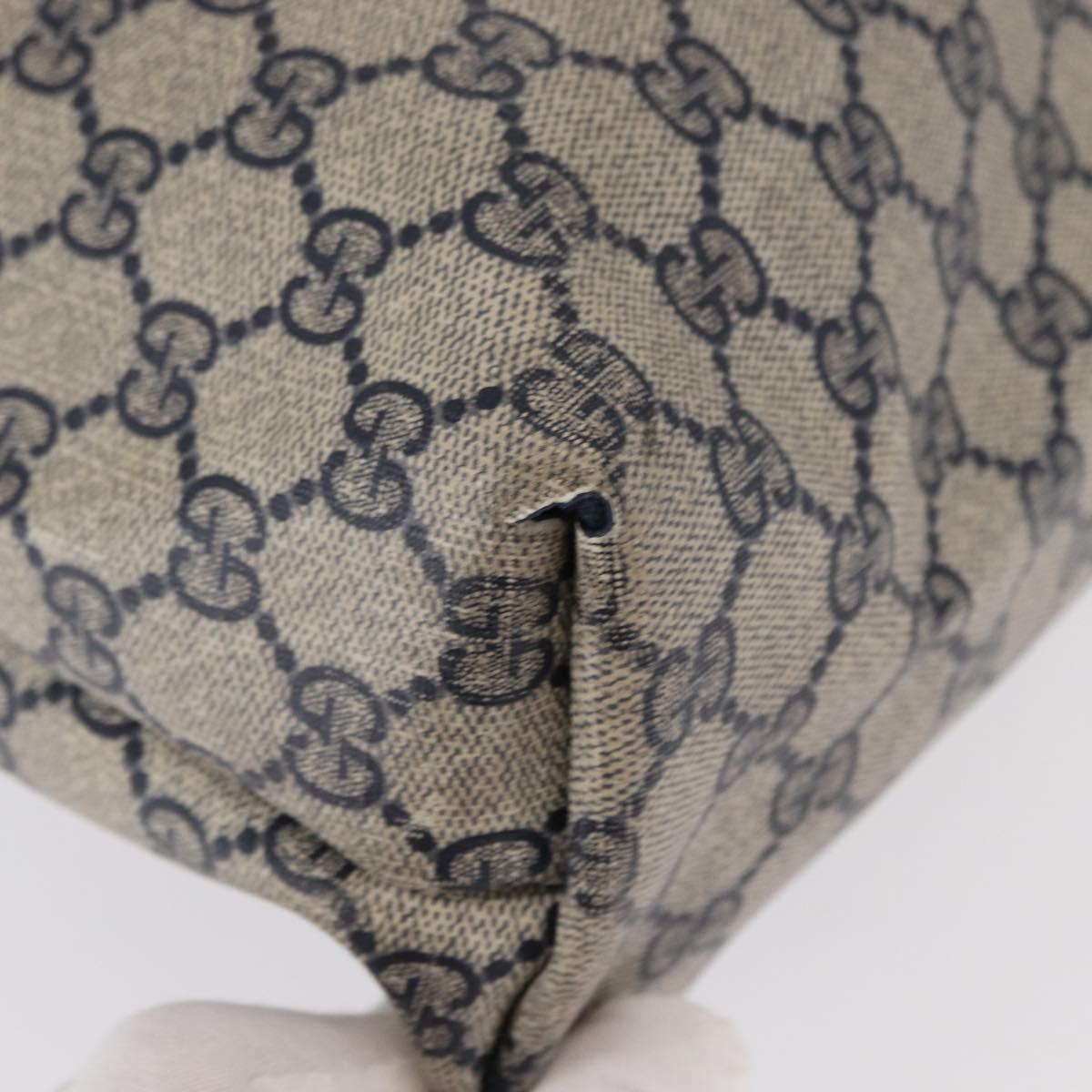 GUCCI GG Plus Supreme Sherry Line Tote Bag PVC Navy Gold 40 02 003 Auth 151637