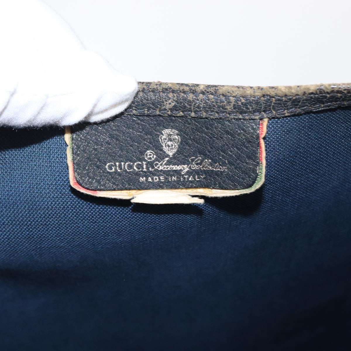 GUCCI GG Plus Supreme Sherry Line Tote Bag PVC Navy Gold 40 02 003 Auth 151637