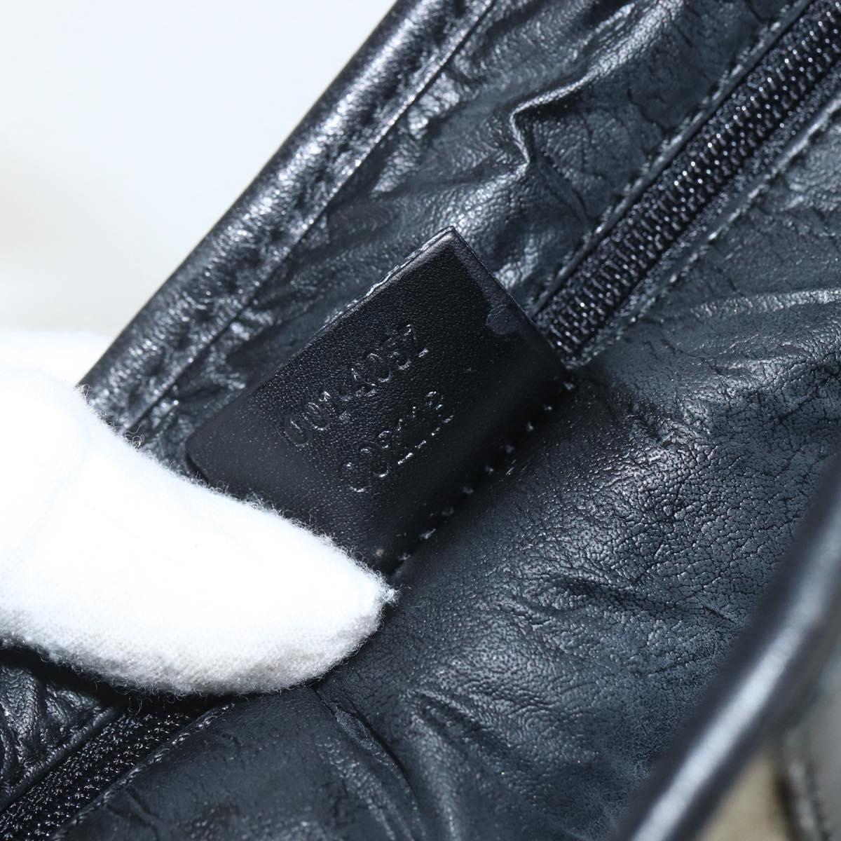 GUCCI GG Canvas Jackie Shoulder Bag Black Silver 001 4057 Auth 151638